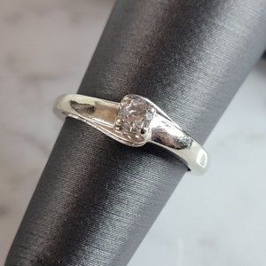 Womens Vintage Estate 10k White Gold Diamond Ring 2.3g #E3697